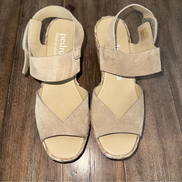 Pedro Garcia Tan Wedge Espadrilles Women’s 38 SIMPLE ‘SNEAKER’ SANDAL Tan Suede - Picture 3 of 8